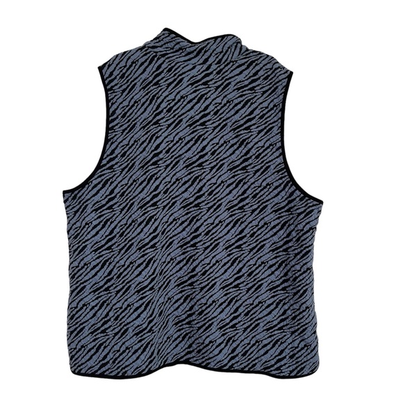 Ruby Rd size XL zip up vest blue and black animal print - Picture 2 of 9